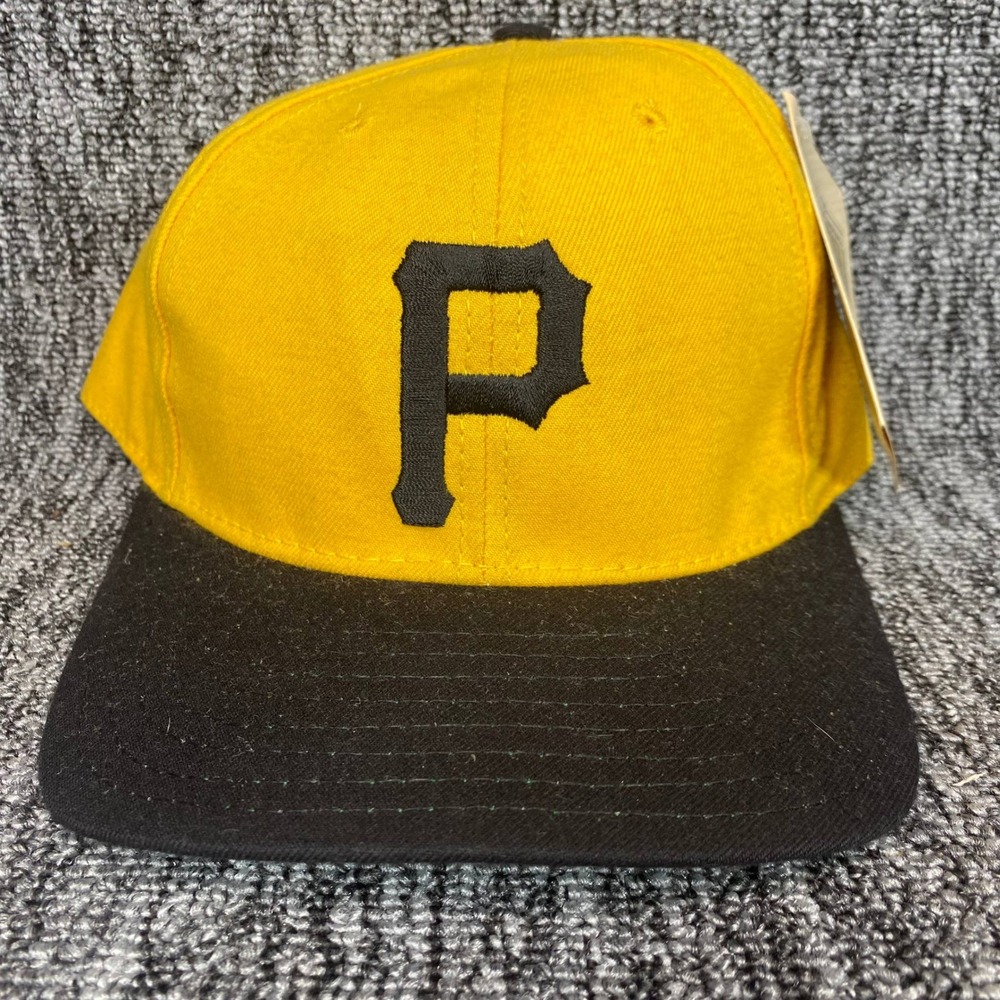 NWT VTG American Needle Pittsburgh Pirates Fit Hat Cooperstown Deadstock Yellow